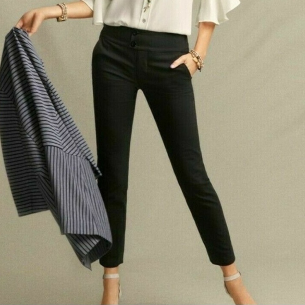 CAbi Hero Trouser, black ankle pant Style #5502 cotton w/ stretch Sz 4, Like new